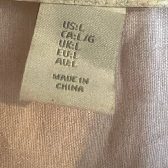 Linen Blend Button-Down Shirt Dress - Size L - Picture 3 of 7